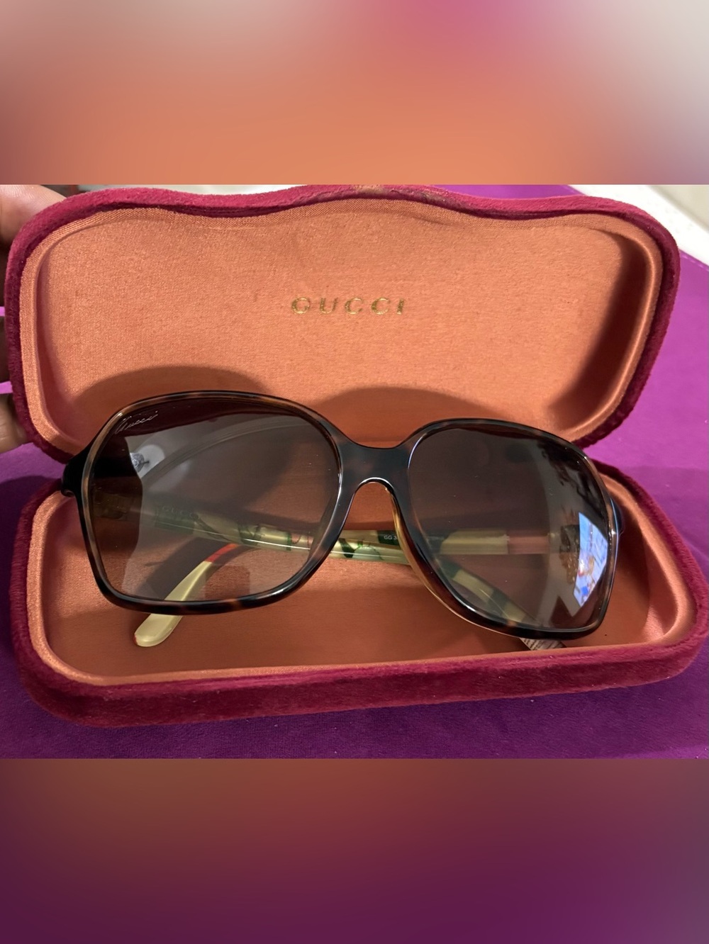 Gucci Women's Tortoiseshell Sunglasses with Brown Lenses